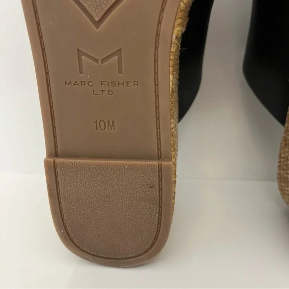 MARC FISHER Palery Platform Raffia Slide Sandal in Black NEW - Picture 12 of 13